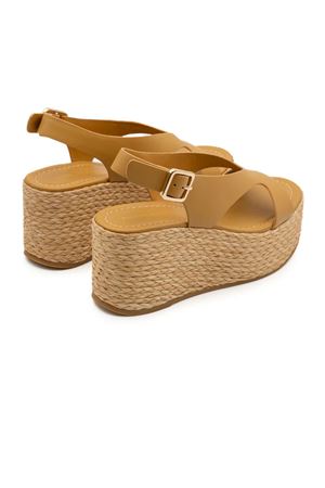 Sandalo con zeppa in pelle ocra PALOMA BARCELO | 302301OCHRE
